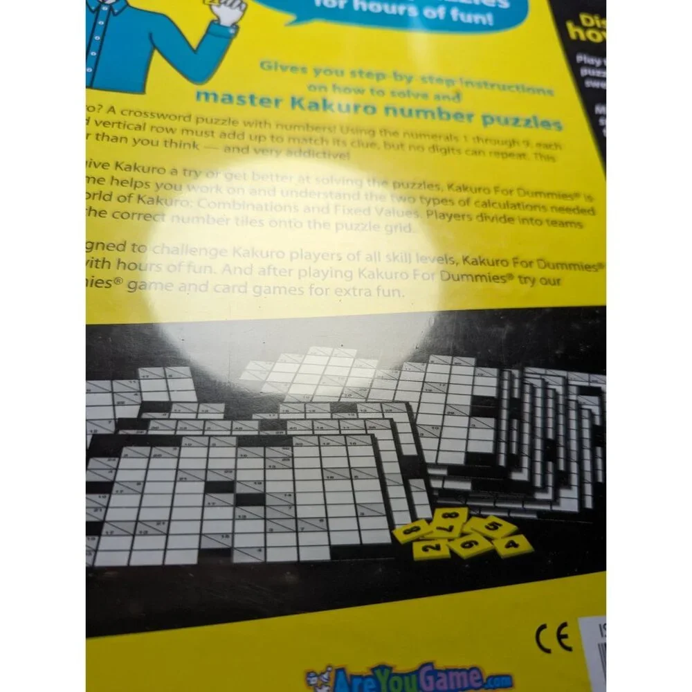 University Games 01506 Kakuro for Dummies The Game‎ 40 puzzles Sealed Game Night